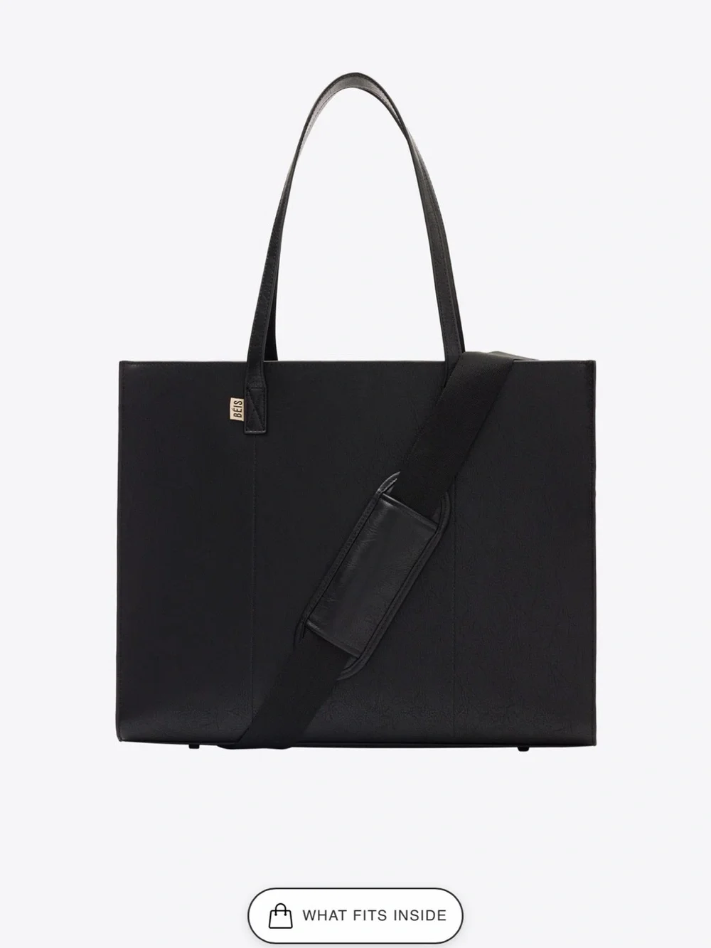 BEIS Black Work Tote Removable Shoulder Strap